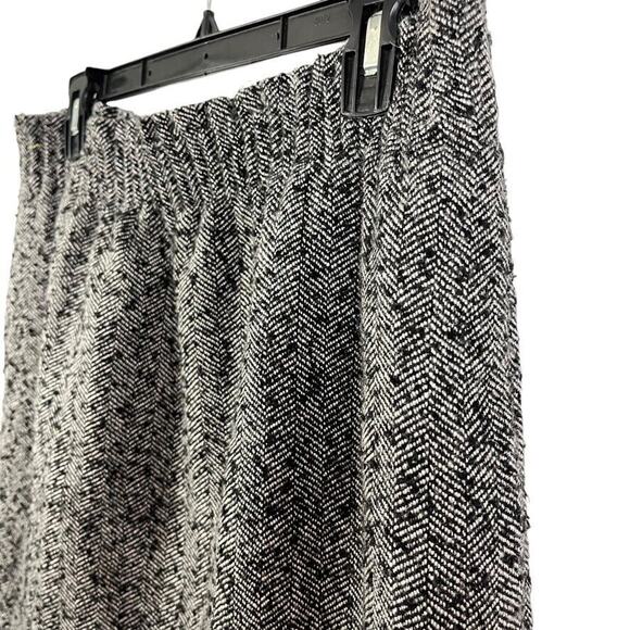 J Crew Womens Tweed Herringbone Pull On Gray Black Mini Skirt Wool Blend sz 10 - Picture 12 of 16